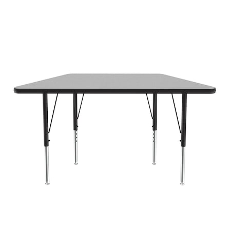 Correll Trapezoidal Adjustable Height Activity Kids School Table, High Pressure Laminate, Gray Granite A2448-TRP-15